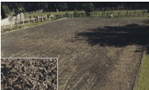 Equestrian surface made from granulated rubber